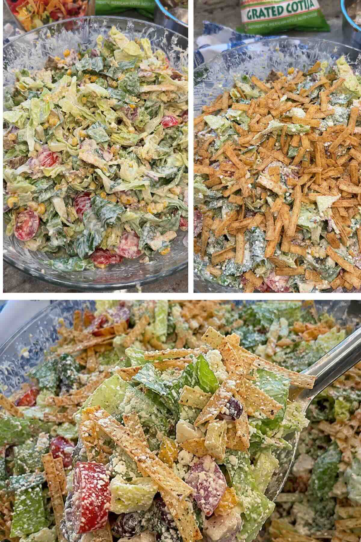street corn salad tossed in dressing