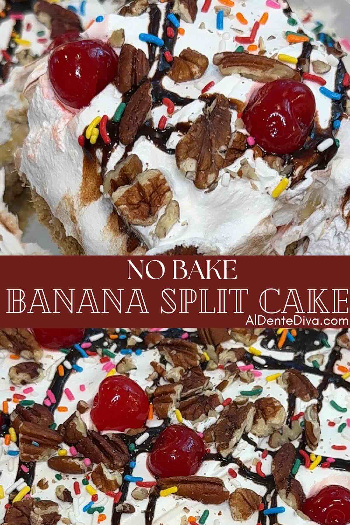 no bake banana split cake
