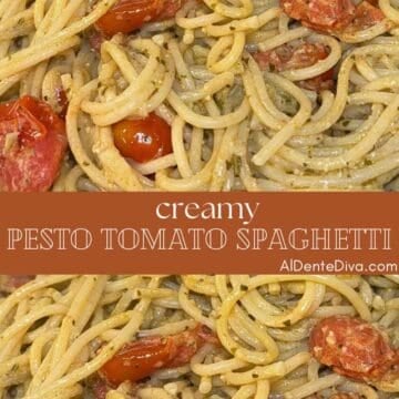 creamy pesto tomato spaghetti