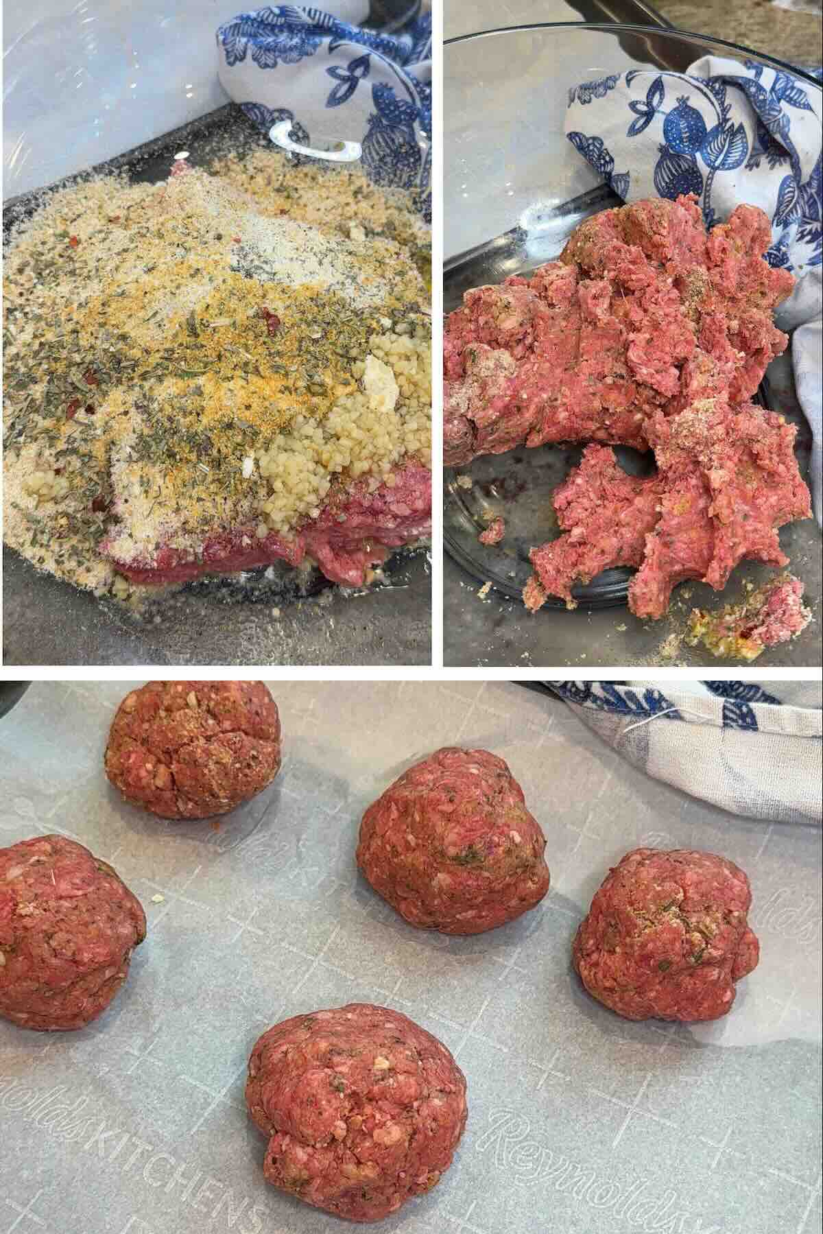 Marry me meatballs formed and put onto a baking sheet