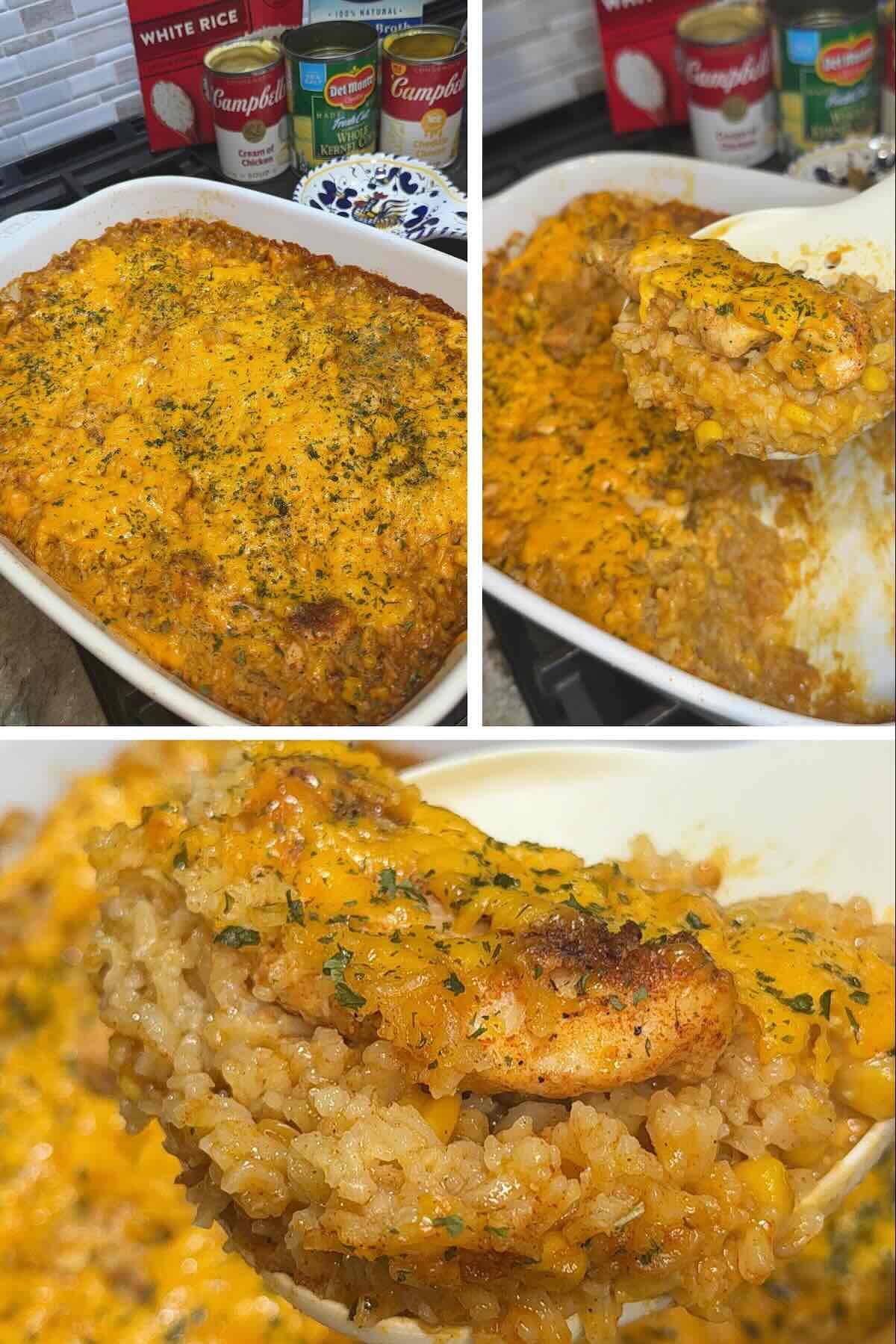 finished no peek taco chicken and rice