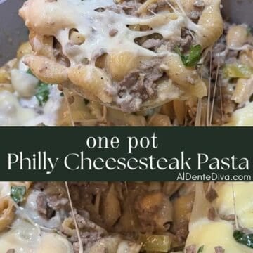 one pot philly cheesesteak pasta