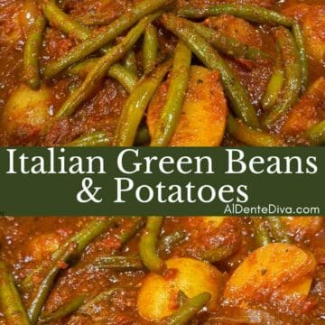 Italian green beans and potatoes in tomato sauce