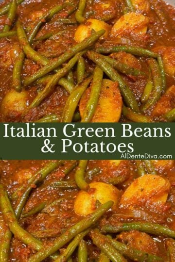 Italian green beans and potatoes in tomato sauce