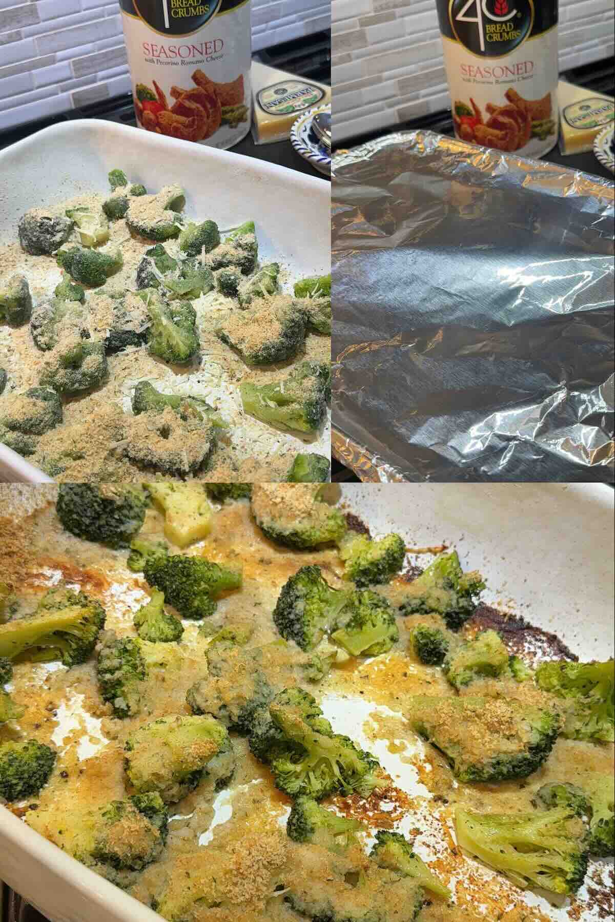 broccoli baked with parmesan cheese and breadcrumbs