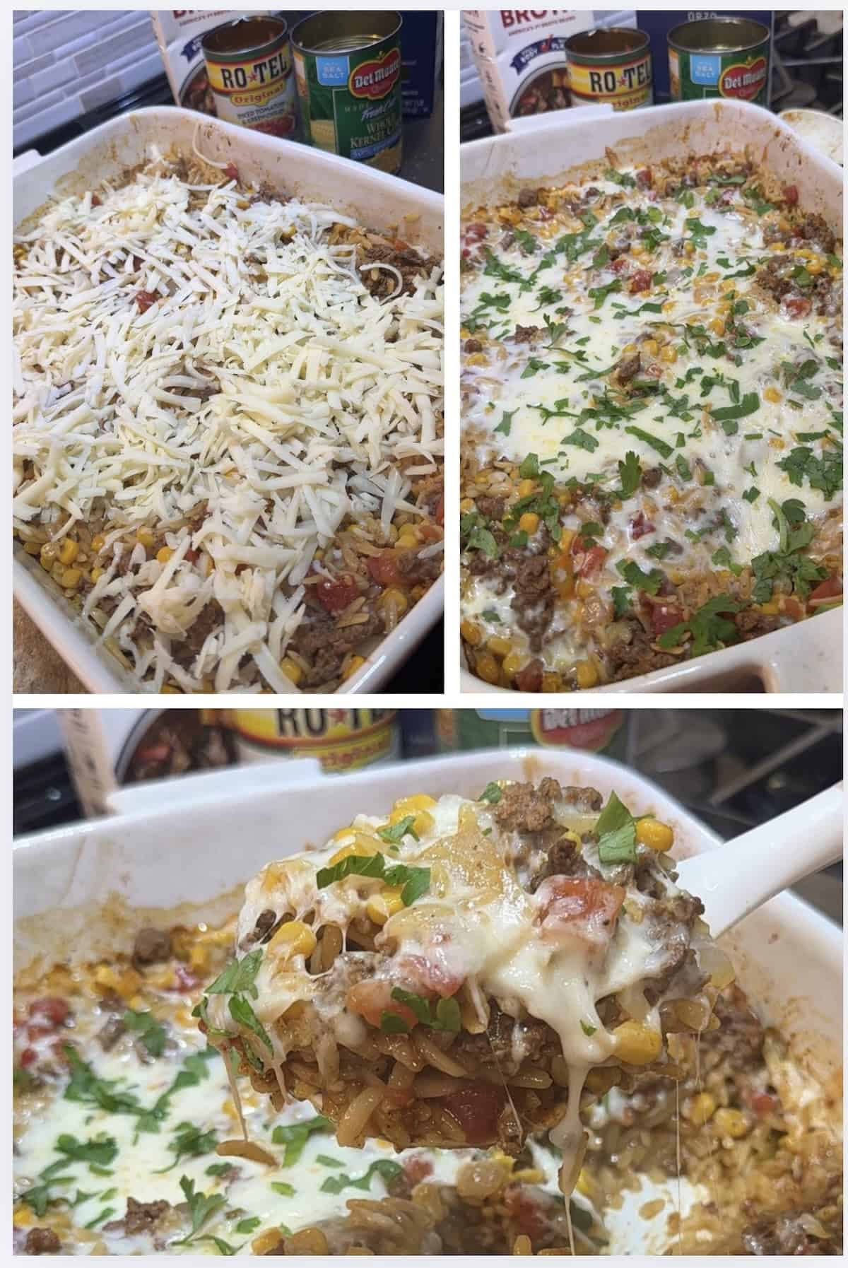 finished cheesy taco orzo