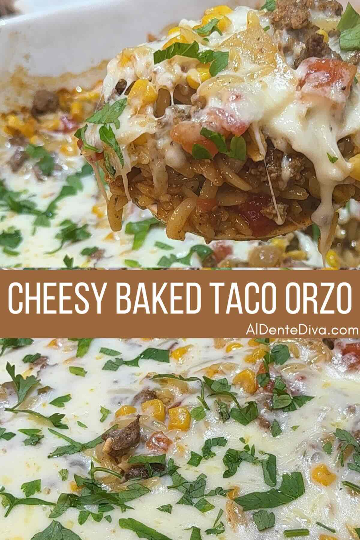 cheesy baked taco orzo cover