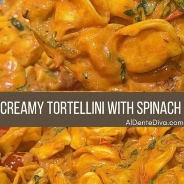 creamy tortellini with spinach cover