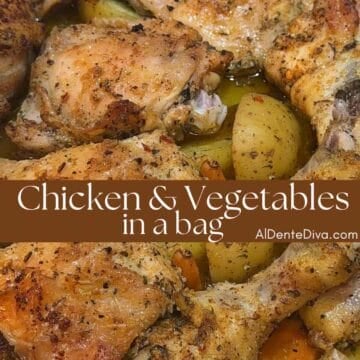 chicken and vegetables in a bag cover