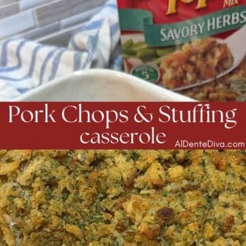 pork chops and stuffing casserole cover
