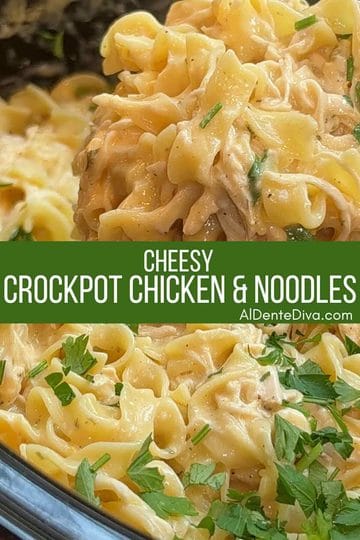 cheesy crockpot chicken and noodles cover
